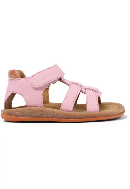 Кожени сандали Bicho Bicho с велкро - Розово