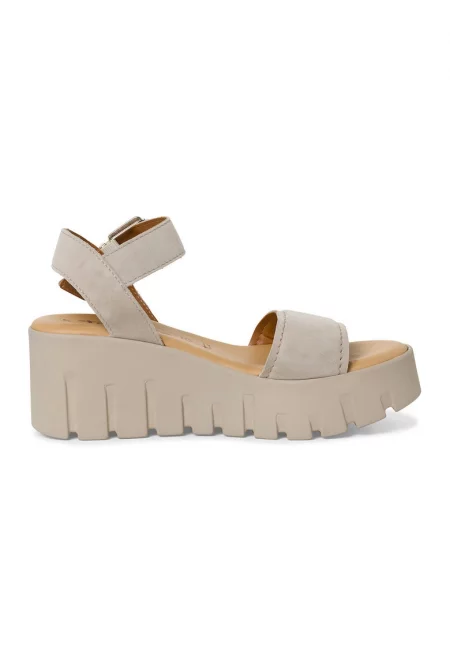 Кожени скосени сандали - Светло кафяво