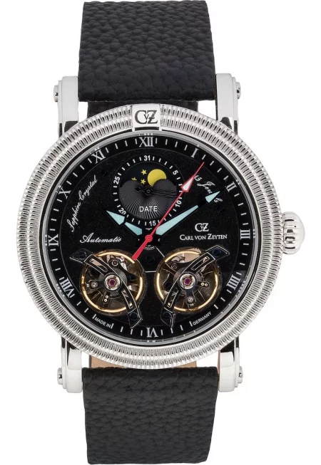 Мъжки часовник -  Автоматичен - CVZ 225 - Черен - Сребърен - 45 броя