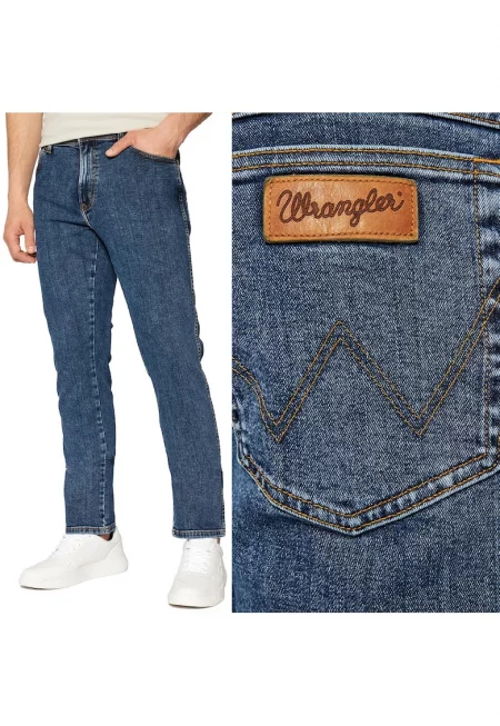 Мъжки дънки Wrangler  822 - вталени - избелен деним - W40 L36