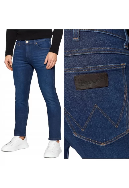 Мъжки дънки - Wrangler  стеснен силует - тъмносин
