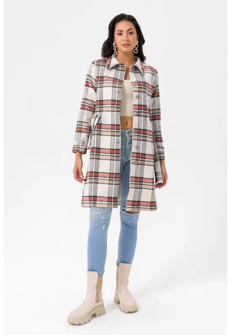 Палто на каре с остри ревери