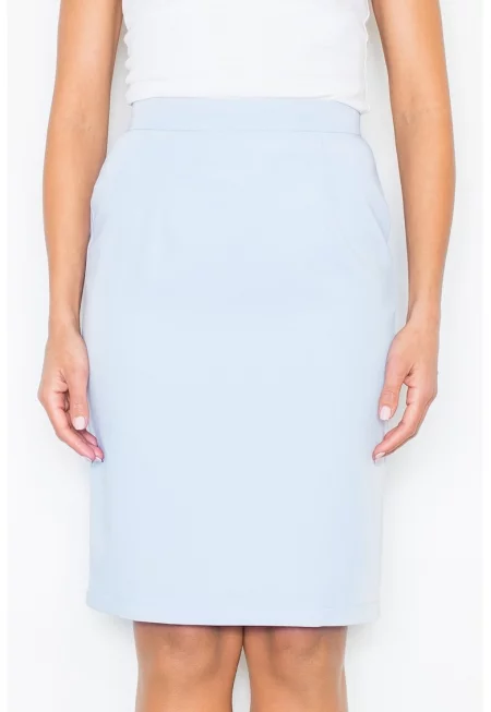 Пола тип молив  елегантна - синя - полиестер