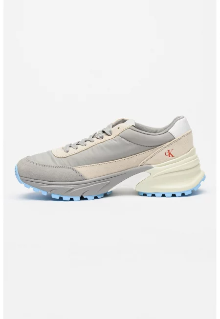 Полускосени маратонки с велур и текстил