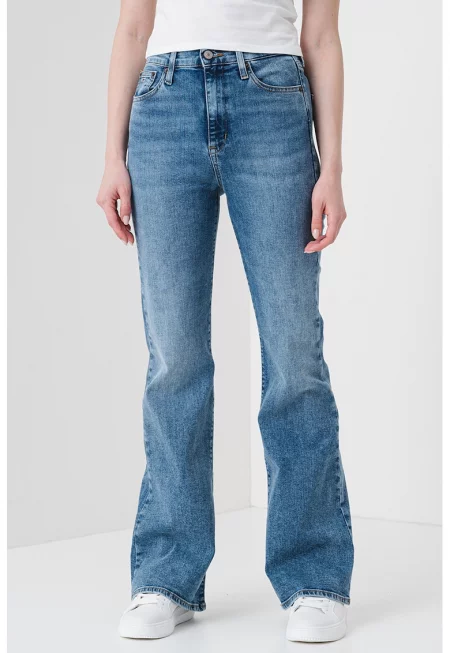 Разкроени дънки Sylvia с висока талия - Светлосин