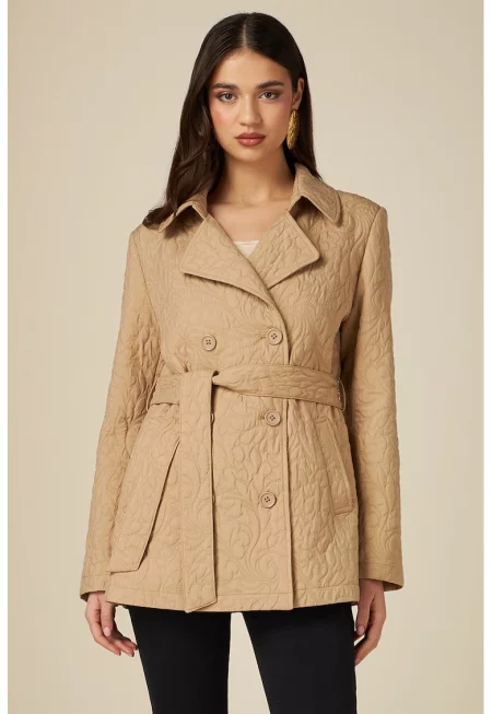 Релефно палто с колан