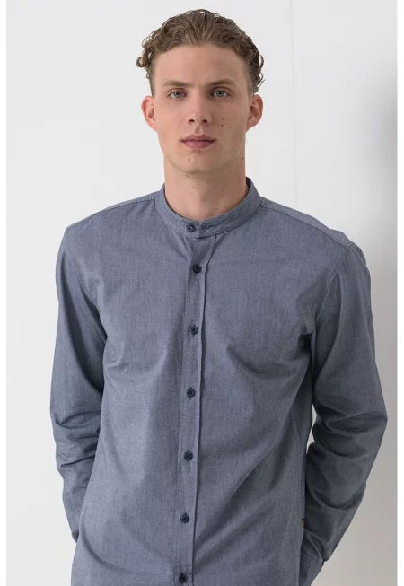 Риза с копчета - Прашно синьо