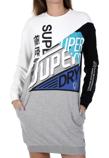 Рокля - Superdry - памук/полиестер - многоцветна -