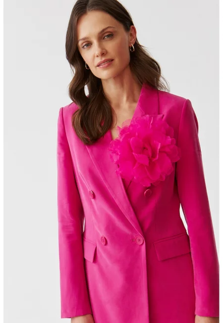 Сако Ada с двуредно закопчаване и раздвоен ревер - Фуксия