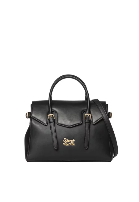 SECRET PON PON - Ръчна чанта Evanthe Lux от еко кожа - Черен