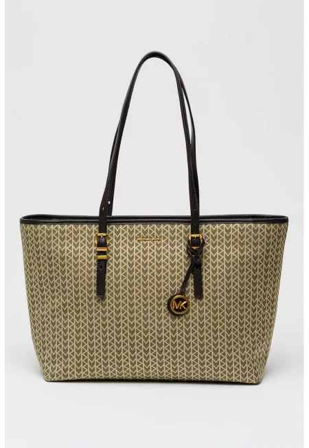 Шопинг чанта Quinn с монограм - Кафяв