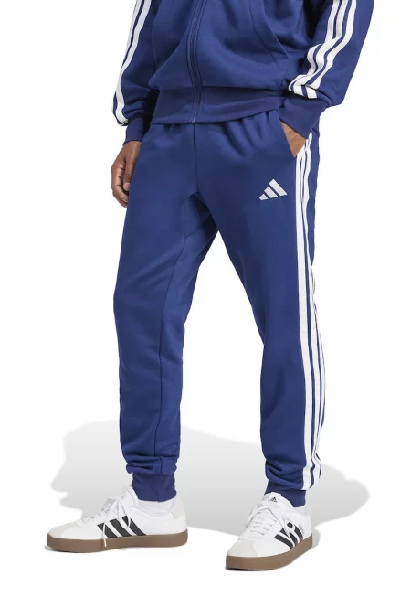 Спортен панталон с лого и връзка - Бял/Кралско Синьо