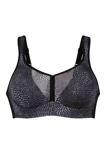 Спортен сутиен с дишаща материя - Tъмносив