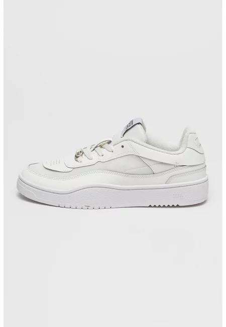 Спортни обувки Oval с кожа - Бял/Мръснобял