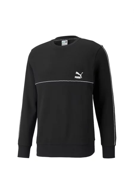 Суитшърт с овално деколте - Черен - бял -