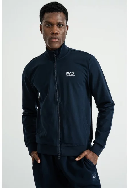 Суитшърт с цип с висока яка - Ултрамарин синьо