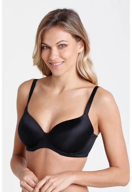 Сутиен със сатиниран ефект - Черен