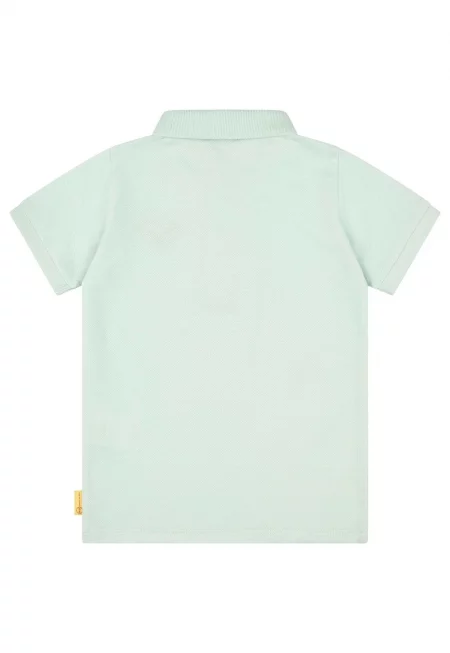 Тениска с яка и апликация на плюшено мече