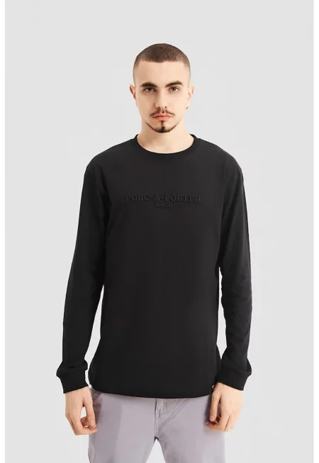 Унисекс памучна блуза - Черен