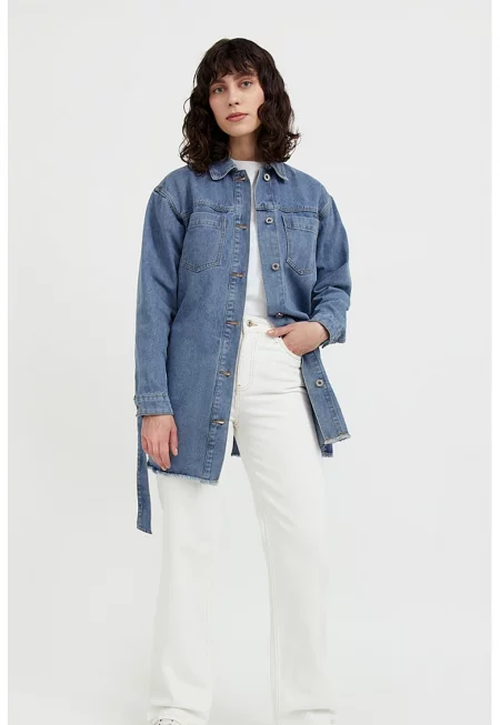 Яке от деним с колан