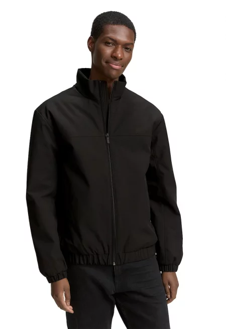 Яке с цип и миди яка - Черен