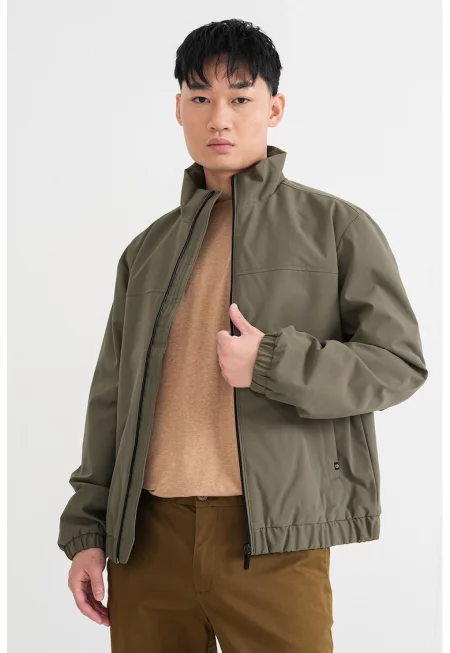 Яке с цип и миди яка - Маслинено зелено