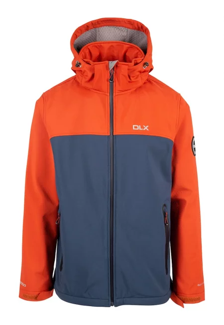 Зимно яке за трекинг Moyler с качулка - Мандарина/Син