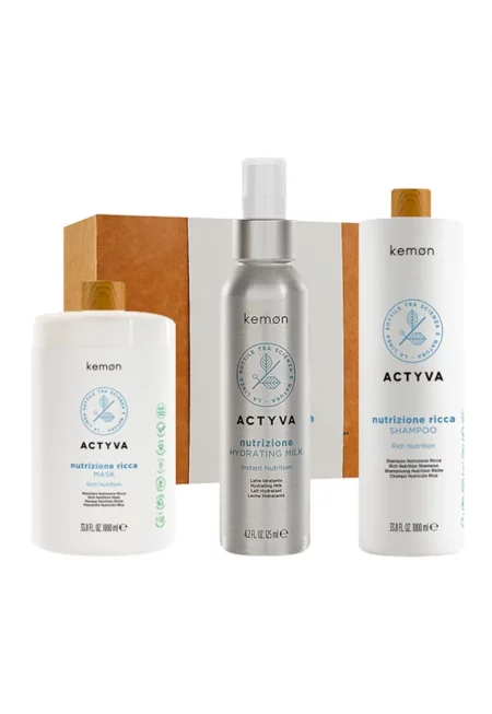 Actyva Nutrizione Ricca хидратиращ комплект за коса - Шампоан 1000 мл - Маска 1000 мл - мляко 125 мл