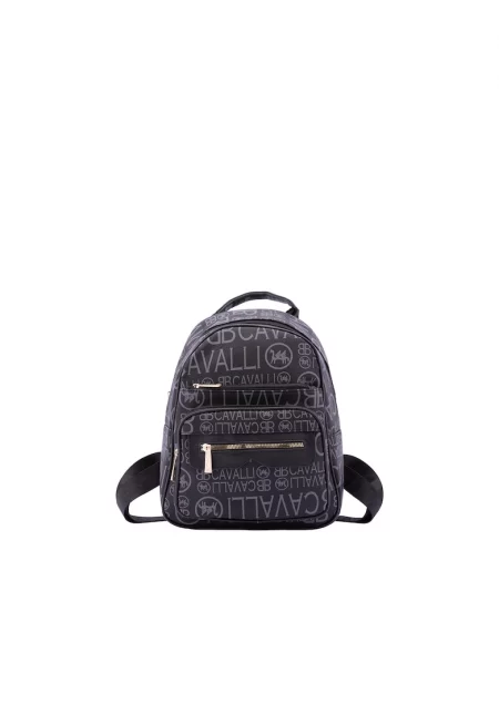 B Cavalli - Раница с принт и регулируеми презрамки - Черен