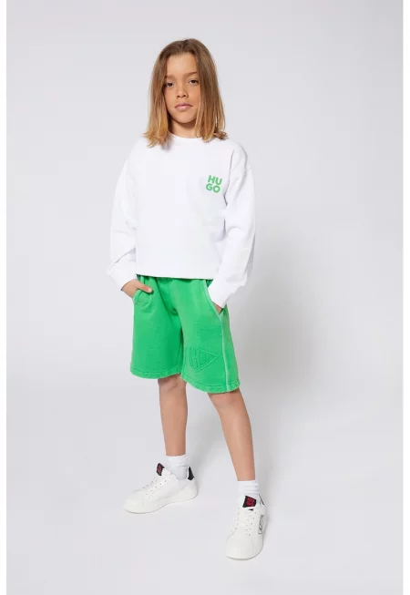 Бермуди с регулируема талия - Зелен