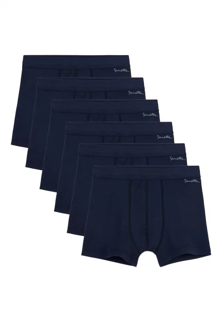 Боксерки с еластична талия - 6 чифта - Син