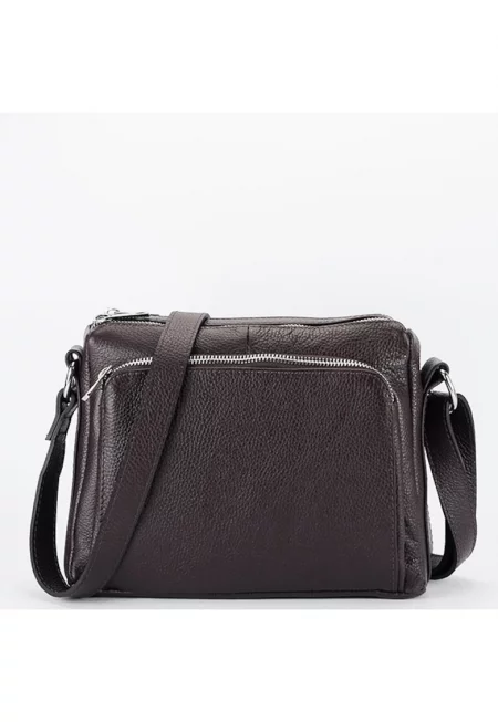 Чанта от естествена кожа Camelia 124 - Κафе кафяво