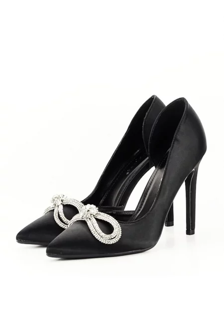 Черни обувки с брошка 6841 04 11332