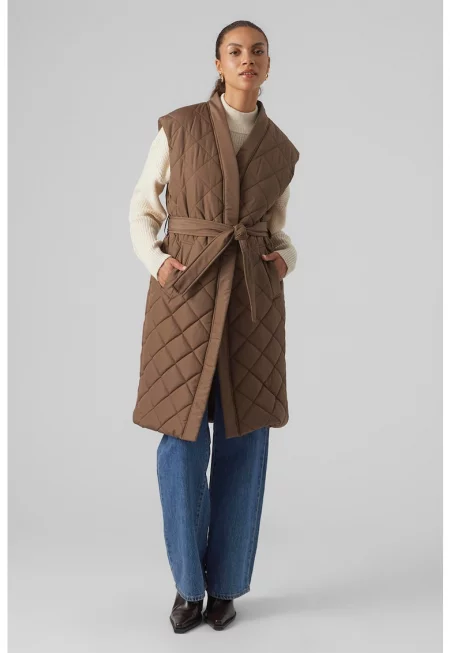 Дълъг елек Liga с капитониран дизайн