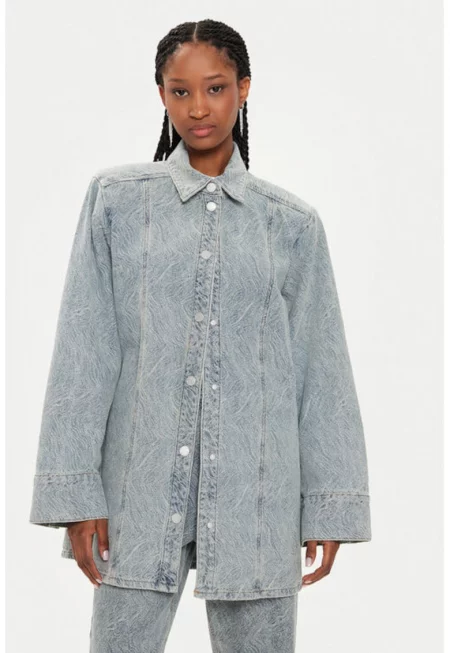 Дамска риза -  304376795 - Памук - Син - Син