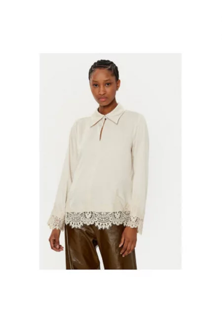 Дамска риза -  304453755 - Рециклиран полиестер - Бежов