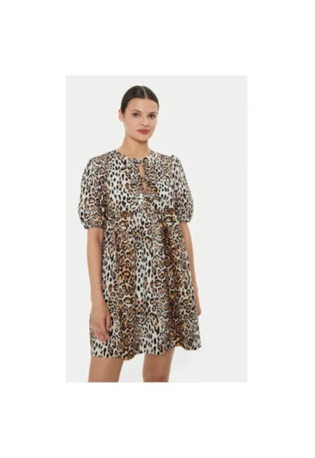 Дамска рокля -  304544019 - Памук - Кафяв - Кафяв