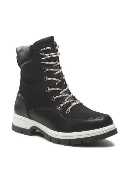 Дамски ботуши -  Екологична кожаvczxb - Черен