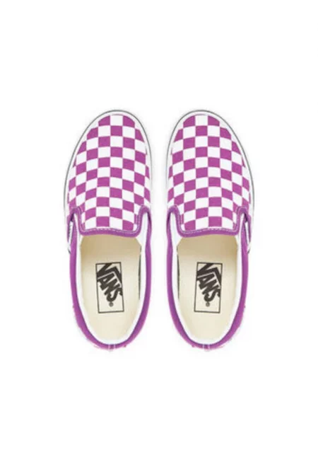 Дамски кецове -  текстил - виолетов/бял