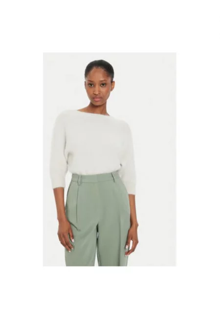 Дамски пуловер -  304638275 - Вълна алпака/Найлон - Един размер INTL - Бежов