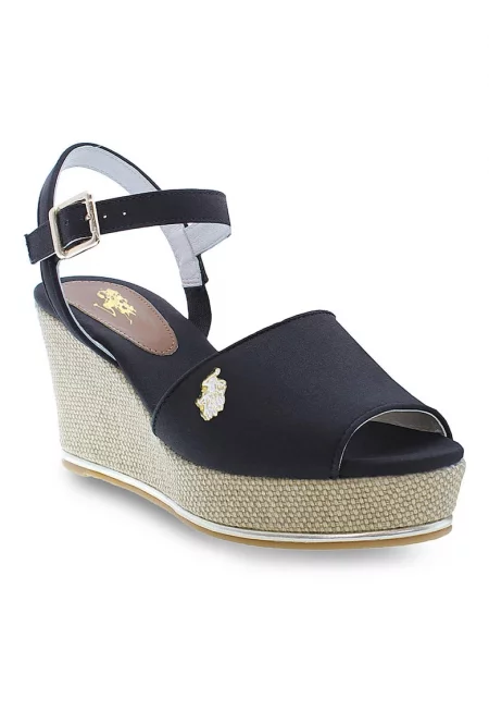 Дамски сандали - US Polo Assn. - 302822201 - текстил - черни - Черен