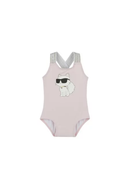 Детски бански костюм Karl Lagerfeld за момичета - Z30512 475 - Розов - Розово