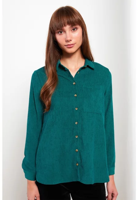 Джинсова риза с асиметричен подгъв