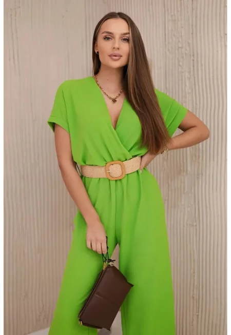 Гащеризон с декоративен колан на талията - Един размер