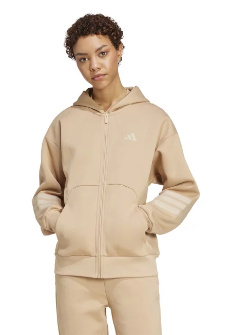 Худи Future Icons с цип и 3 ивици - Бежов