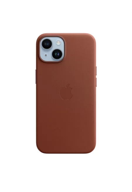 Калъф  Leather Case with MagSafe - За iPhone 14 - Umber