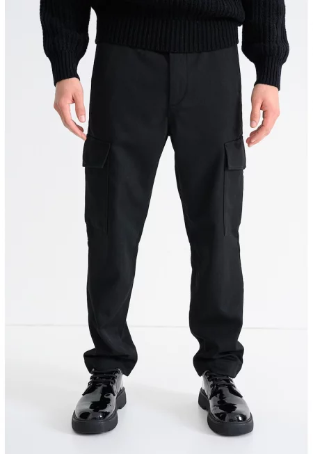 Карго панталонSisla с вълна - Черен