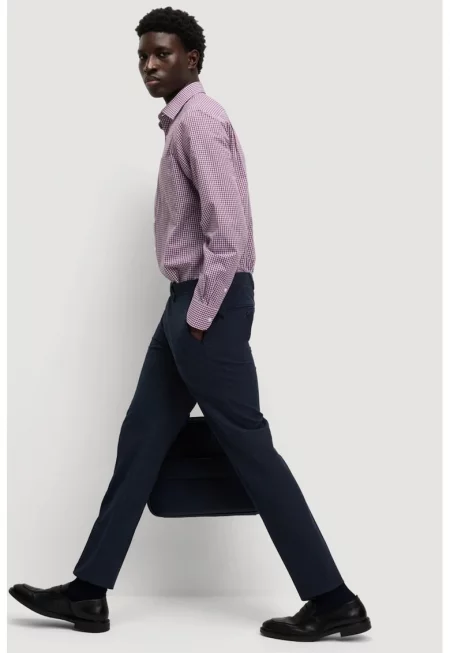 Карирана риза с памук - Червен/Бял