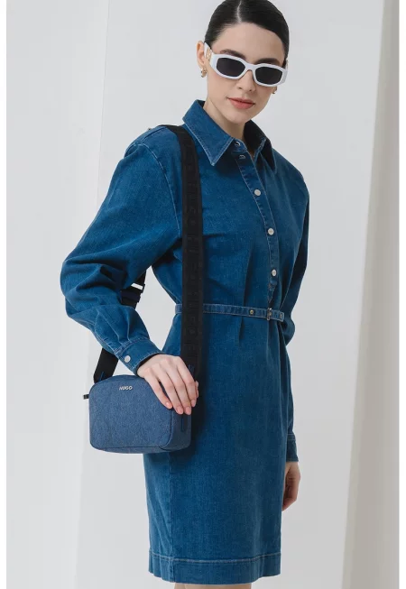 Къса рокля Konema от деним - Тъмносин