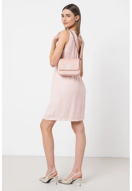 Къса рокля с отвор на гърба - Праскова